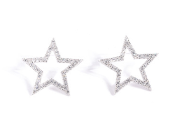 Sterling Silver STAR studded silver earrings