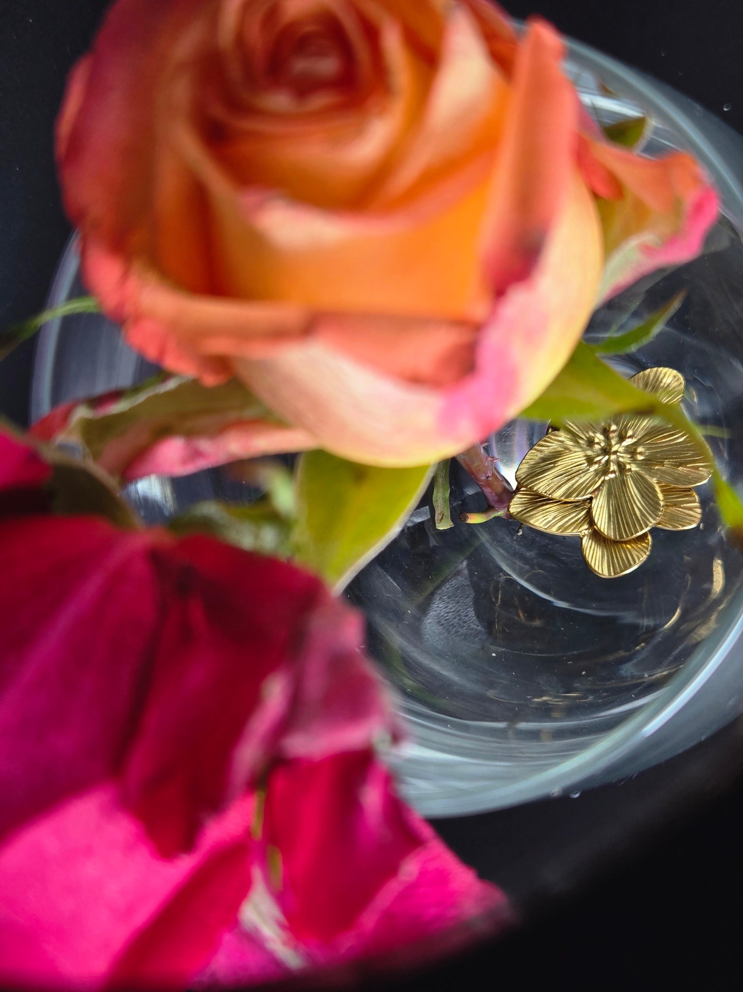 Gold Flower Stud Earrings