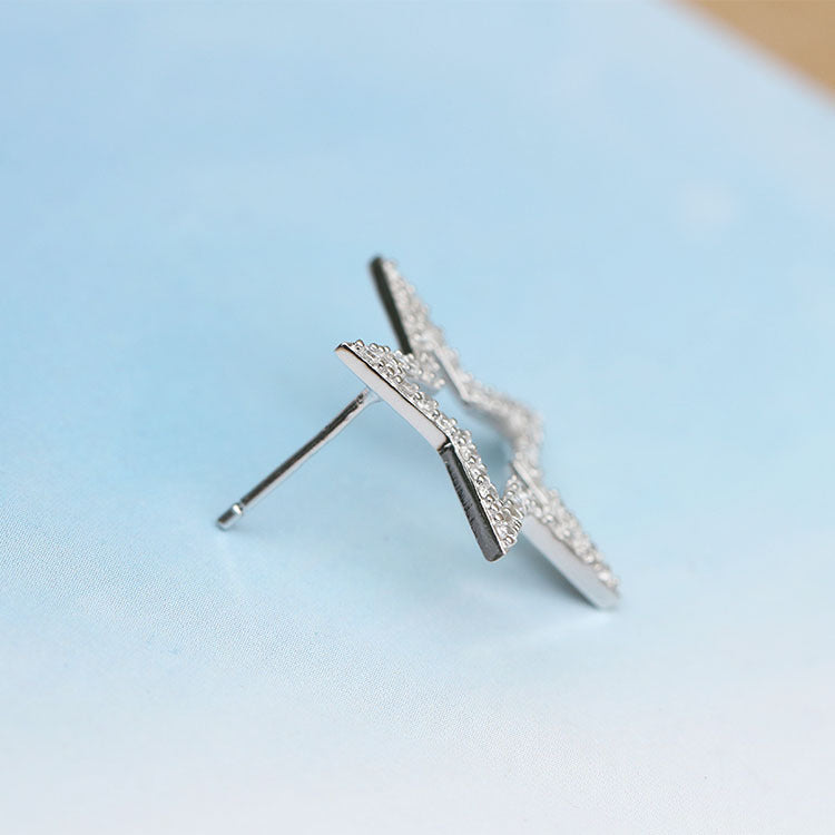 Sterling Silver STAR studded silver earrings