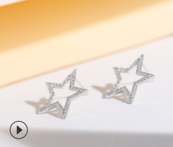 Sterling Silver STAR studded silver earrings