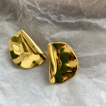 Big Bold Brass Gold stud Earrings