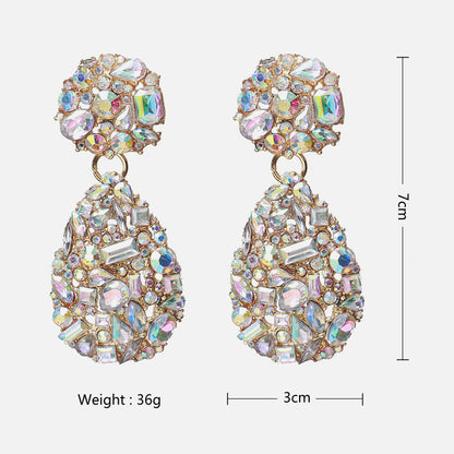 Diamond Cluster Geometric Earrings