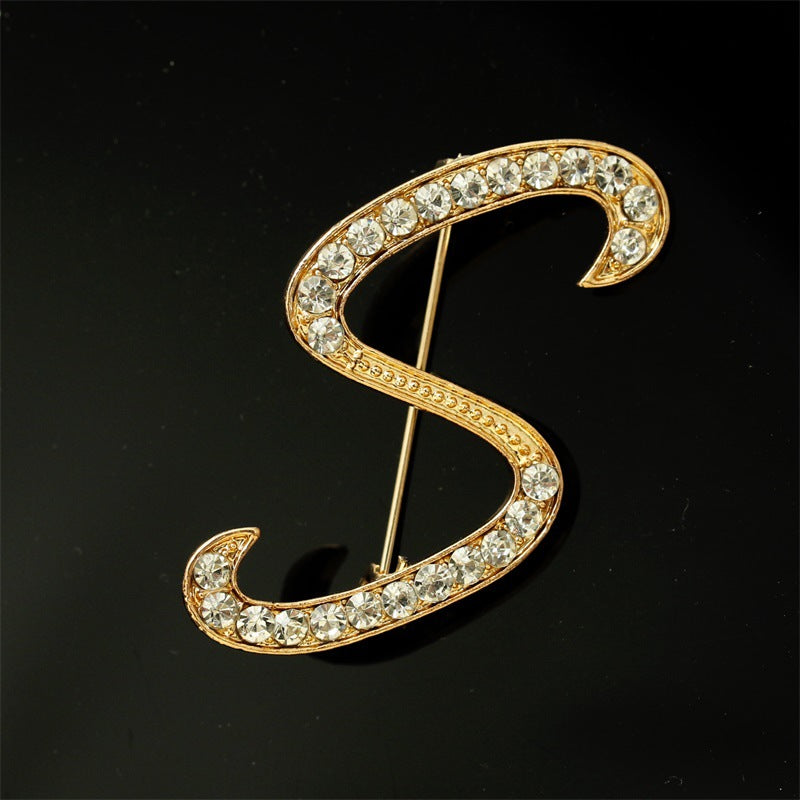 Queen's Alphabet Brooches With Diamonds