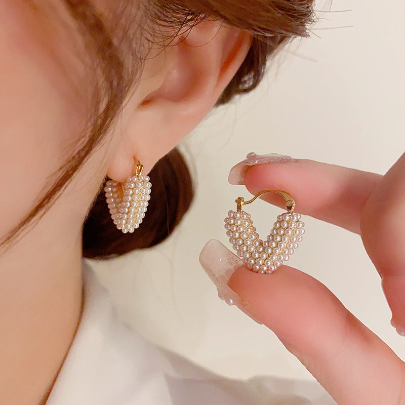 Incredible Pearl Heart Earrings