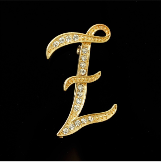 Queen's Alphabet Brooches With Diamonds