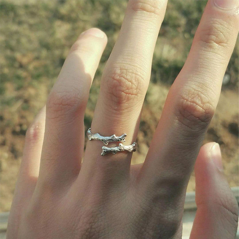 Naturally Coy Silver Branch Adjustable Ring