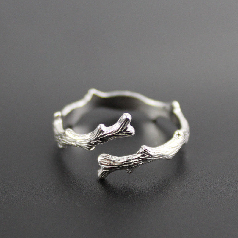 Naturally Coy Silver Branch Adjustable Ring