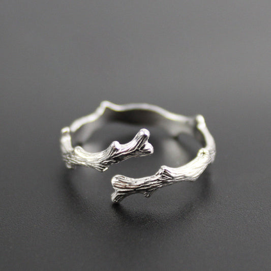 Naturally Coy Silver Branch Adjustable Ring