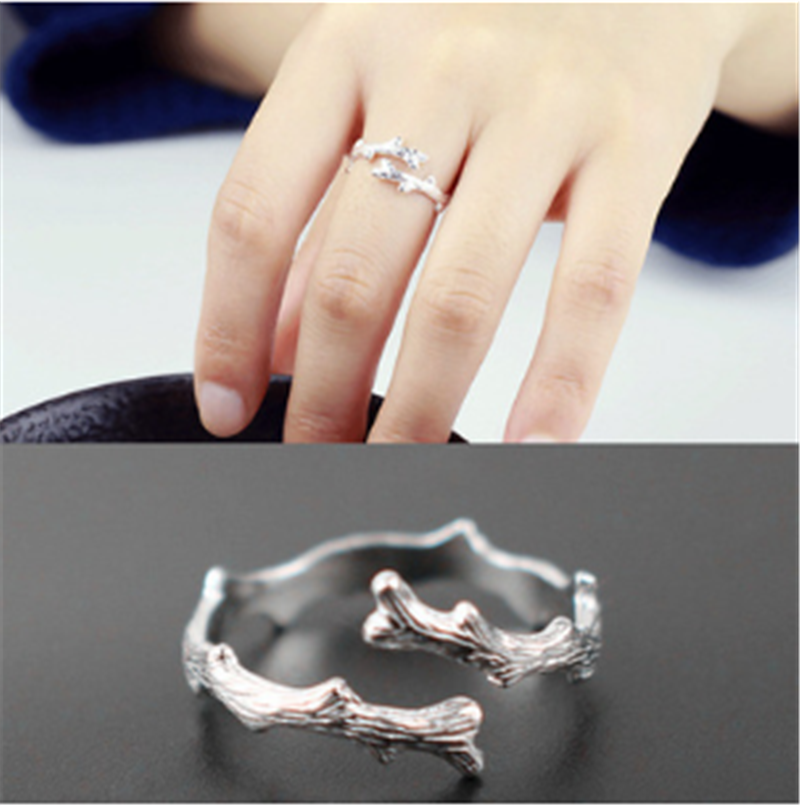 Naturally Coy Silver Branch Adjustable Ring