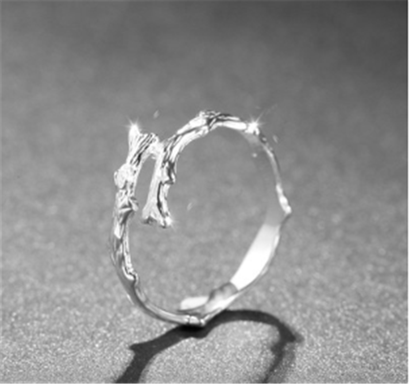 Naturally Coy Silver Branch Adjustable Ring