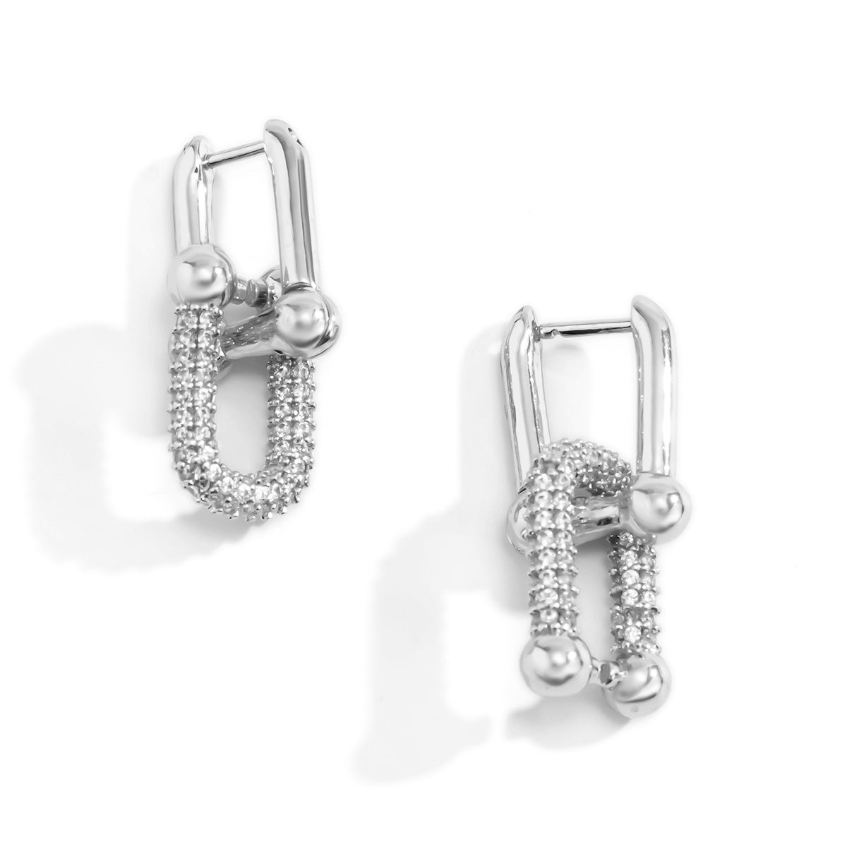 Polished Cylinder Linked Earrings.