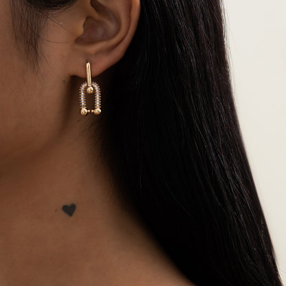 Polished Cylinder Linked Earrings.