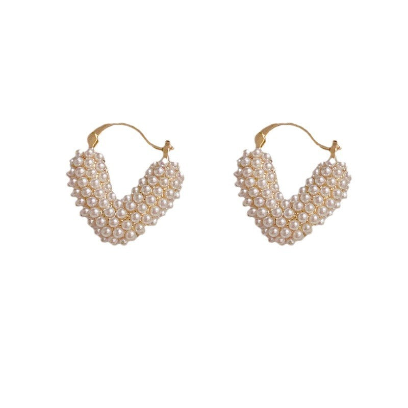 Incredible Pearl Heart Earrings