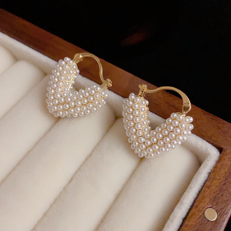 Incredible Pearl Heart Earrings