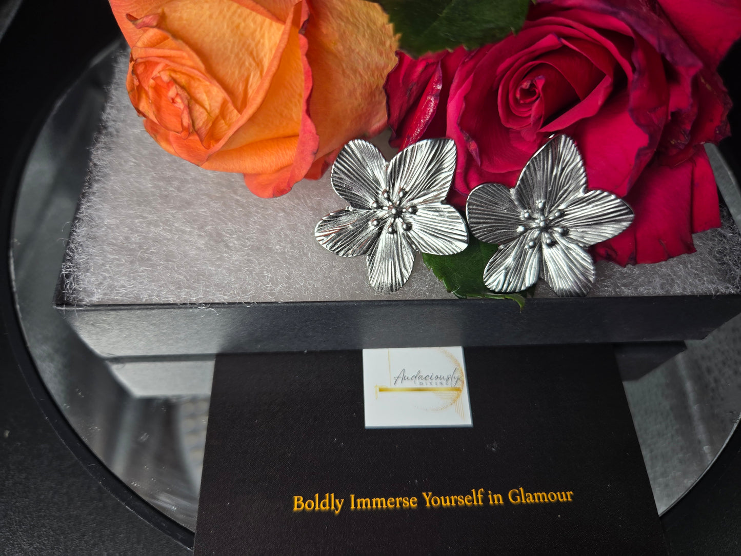 Gold Flower Stud Earrings