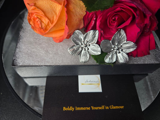 Gold Flower Stud Earrings