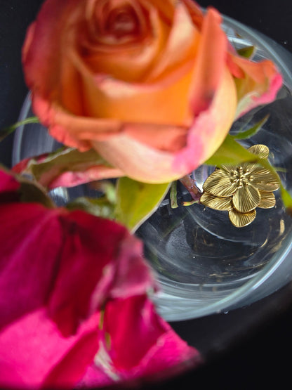 Gold Flower Stud Earrings