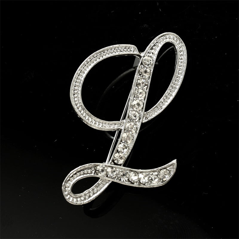 Queen's Alphabet Brooches With Diamonds