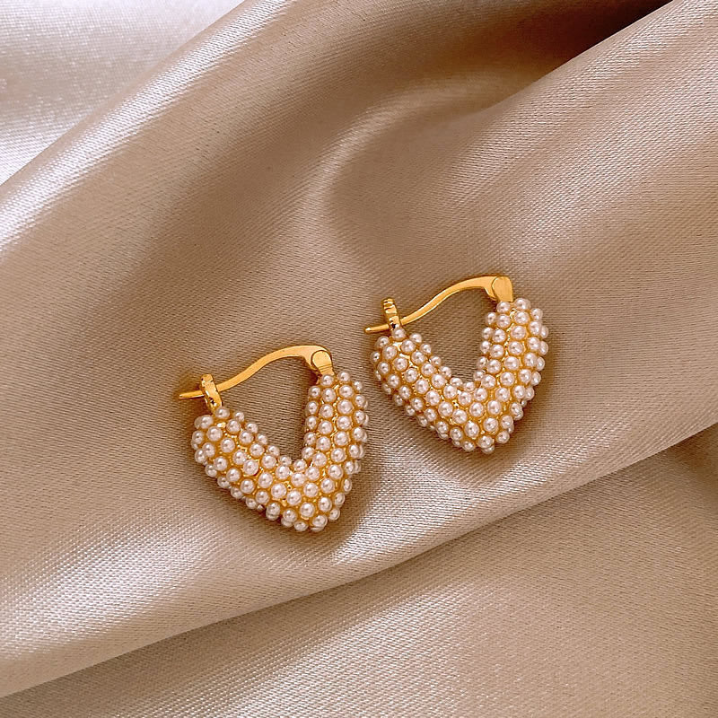 Incredible Pearl Heart Earrings