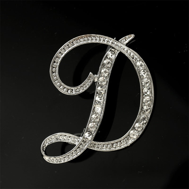 Queen's Alphabet Brooches With Diamonds