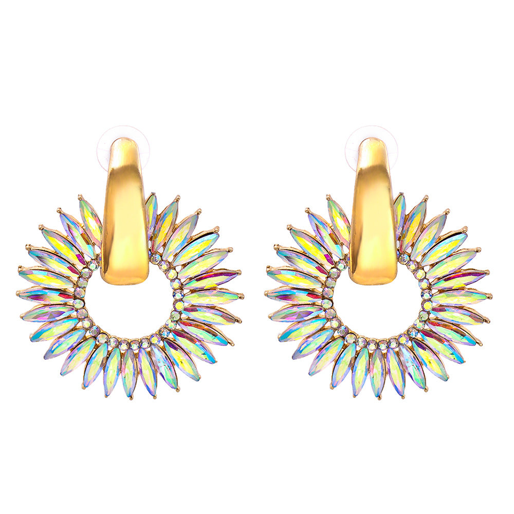 Wild Child Geometric Stud Earrings with Diamonds