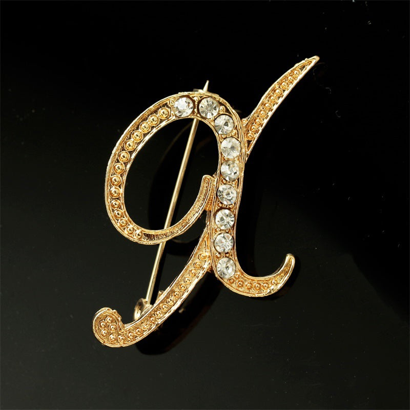 Queen's Alphabet Brooches With Diamonds