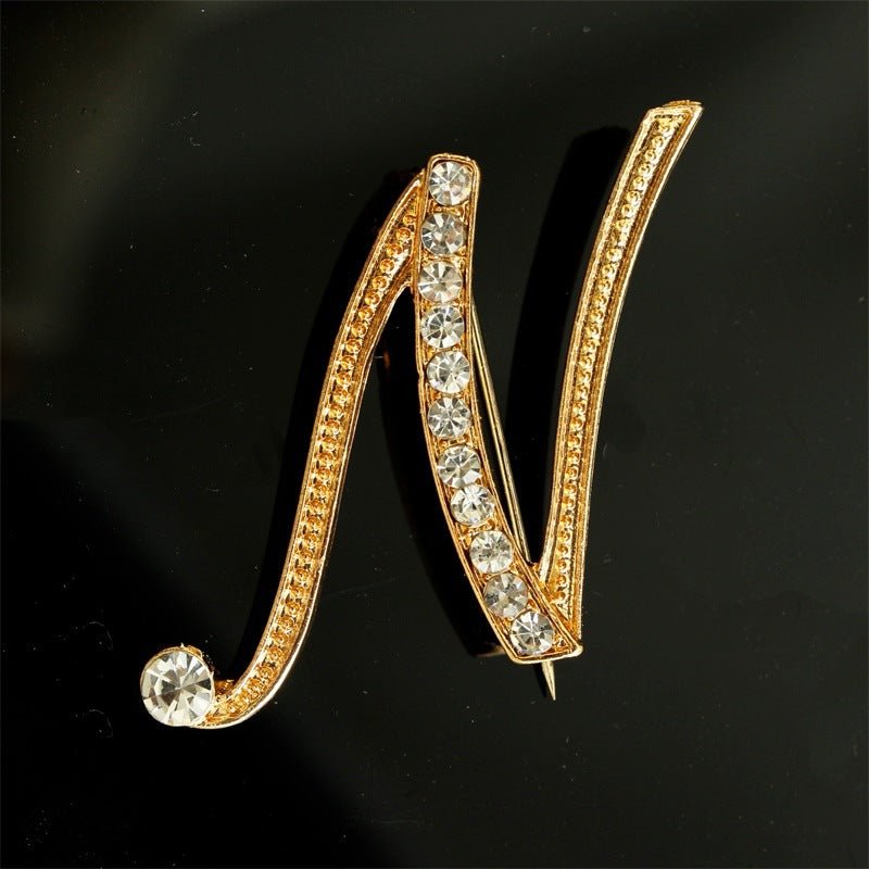 Queen's Alphabet Brooches With Diamonds