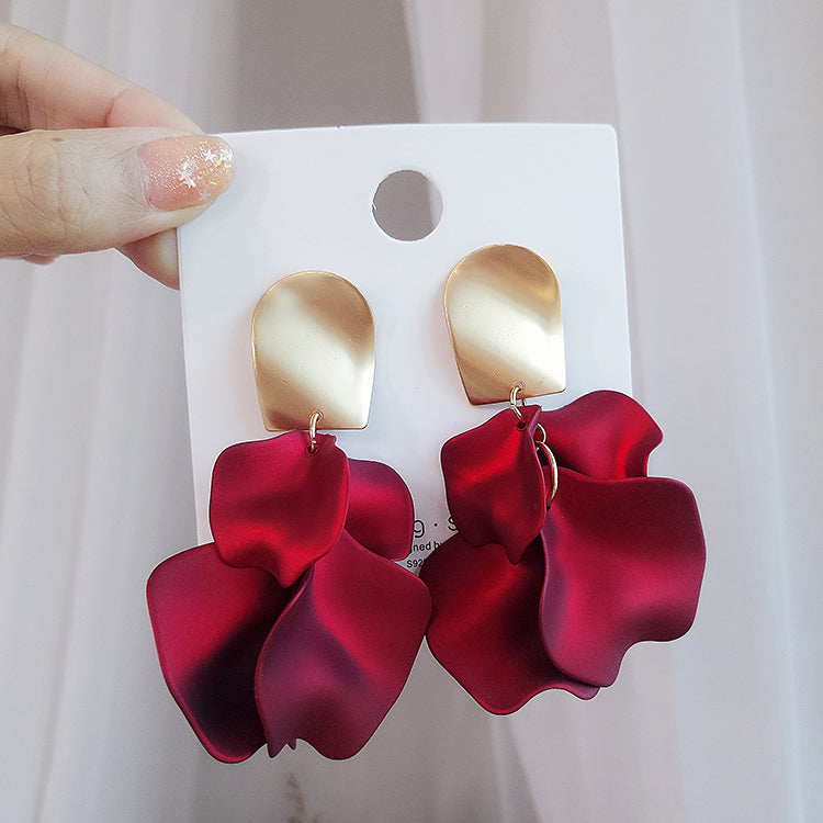 Rose Petal dangle Earrings