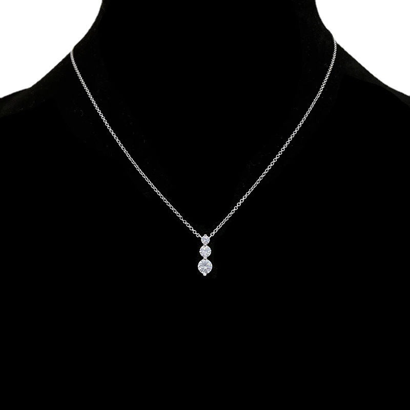 Pure Three Stone Necklace Pendant necklace