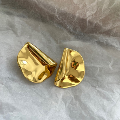 Big Bold Brass Gold stud Earrings