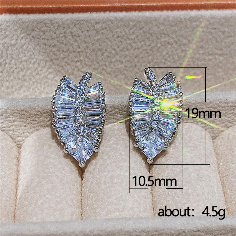 Delicate Leaf Shaped Stud Earrings