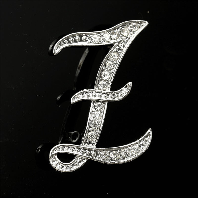 Queen's Alphabet Brooches With Diamonds