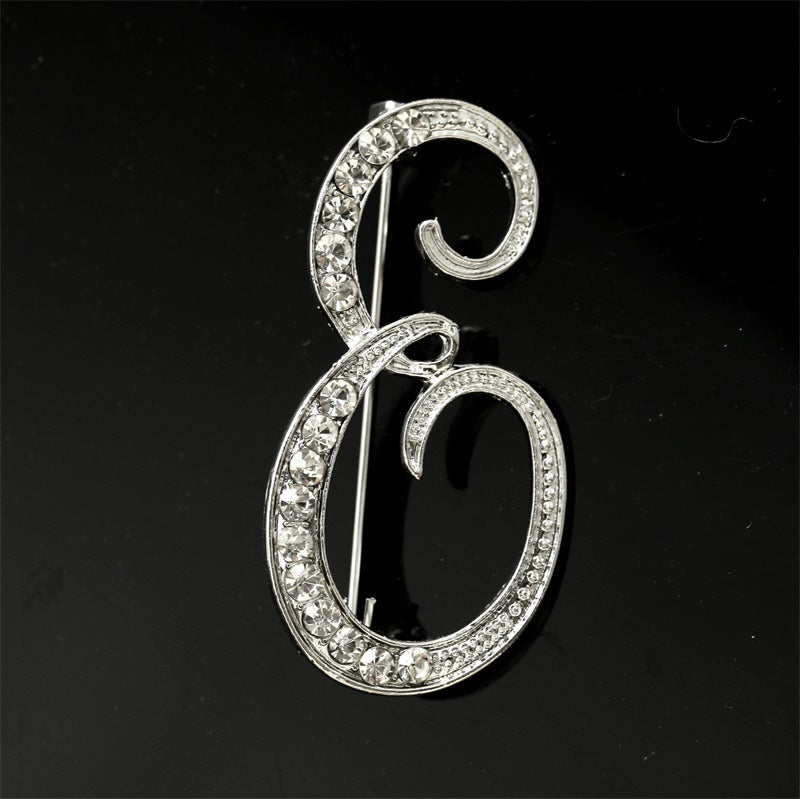 Queen's Alphabet Brooches With Diamonds