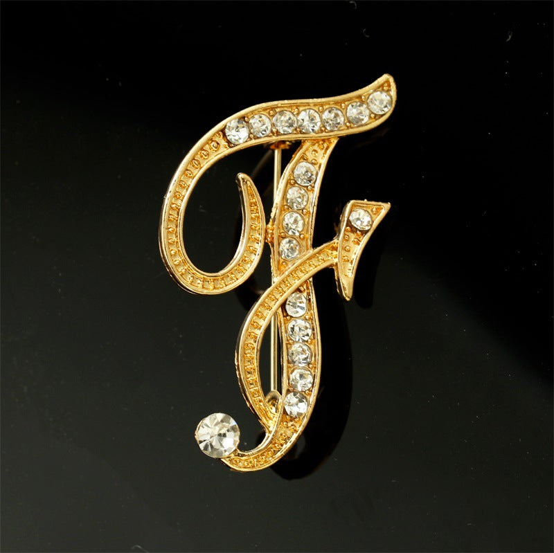 Queen's Alphabet Brooches With Diamonds