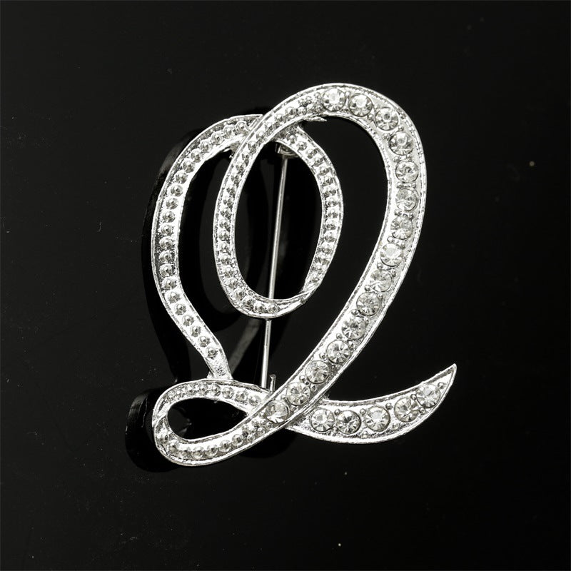 Queen's Alphabet Brooches With Diamonds