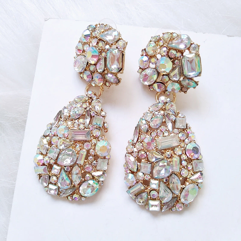 Diamond Cluster Geometric Earrings