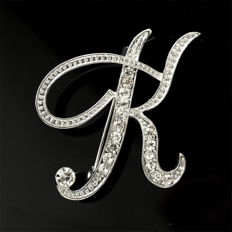 Queen's Alphabet Brooches With Diamonds