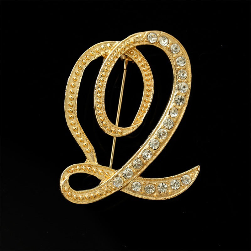 Queen's Alphabet Brooches With Diamonds