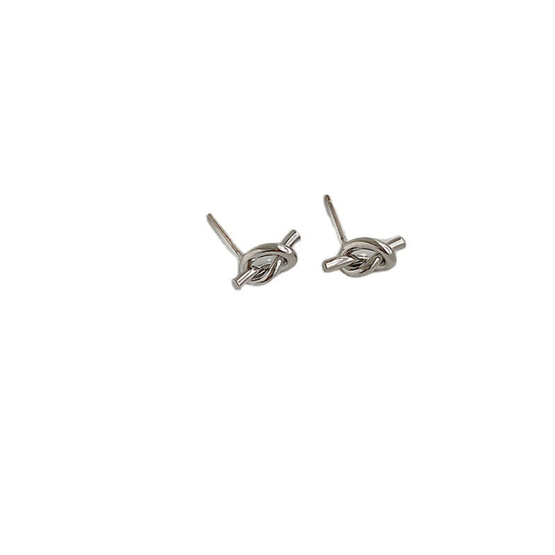 French Style Small Knotted Stud Earrings