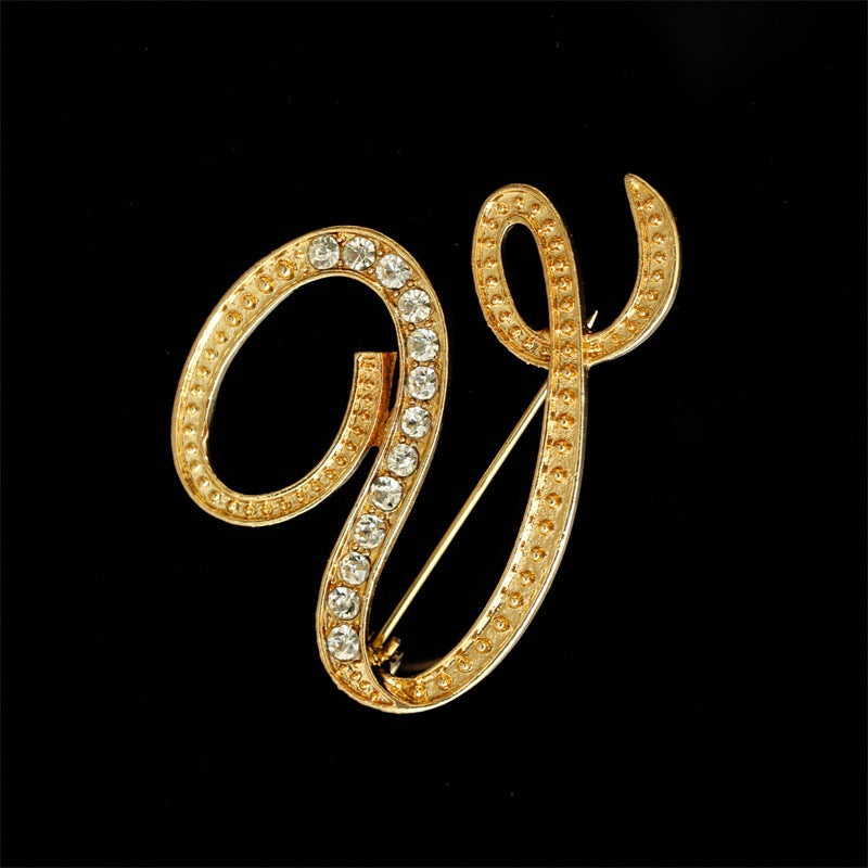 Queen's Alphabet Brooches With Diamonds