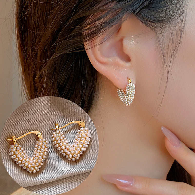 Incredible Pearl Heart Earrings