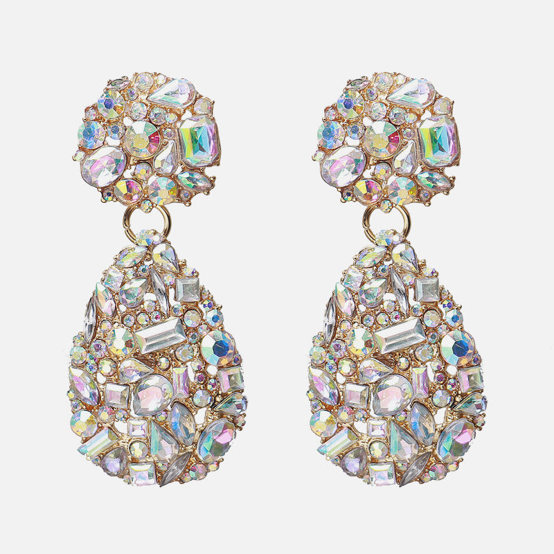 Diamond Cluster Geometric Earrings