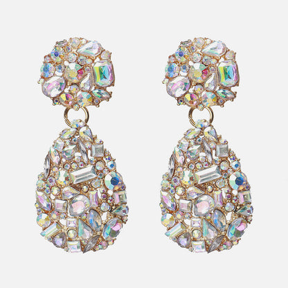 Diamond Cluster Geometric Earrings