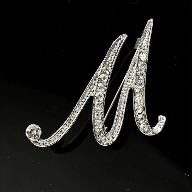 Queen's Alphabet Brooches With Diamonds