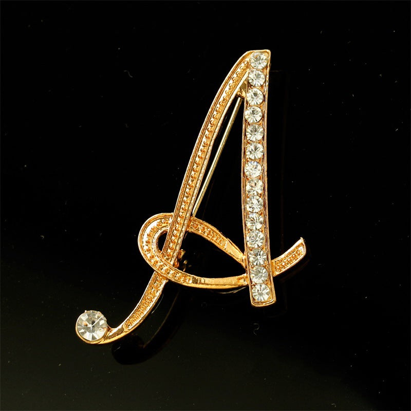 Queen's Alphabet Brooches With Diamonds