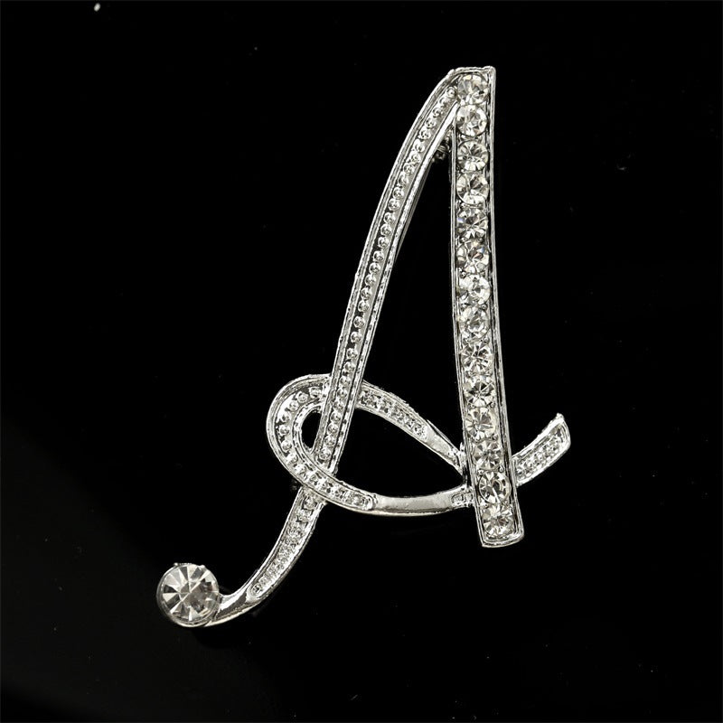 Queen's Alphabet Brooches With Diamonds