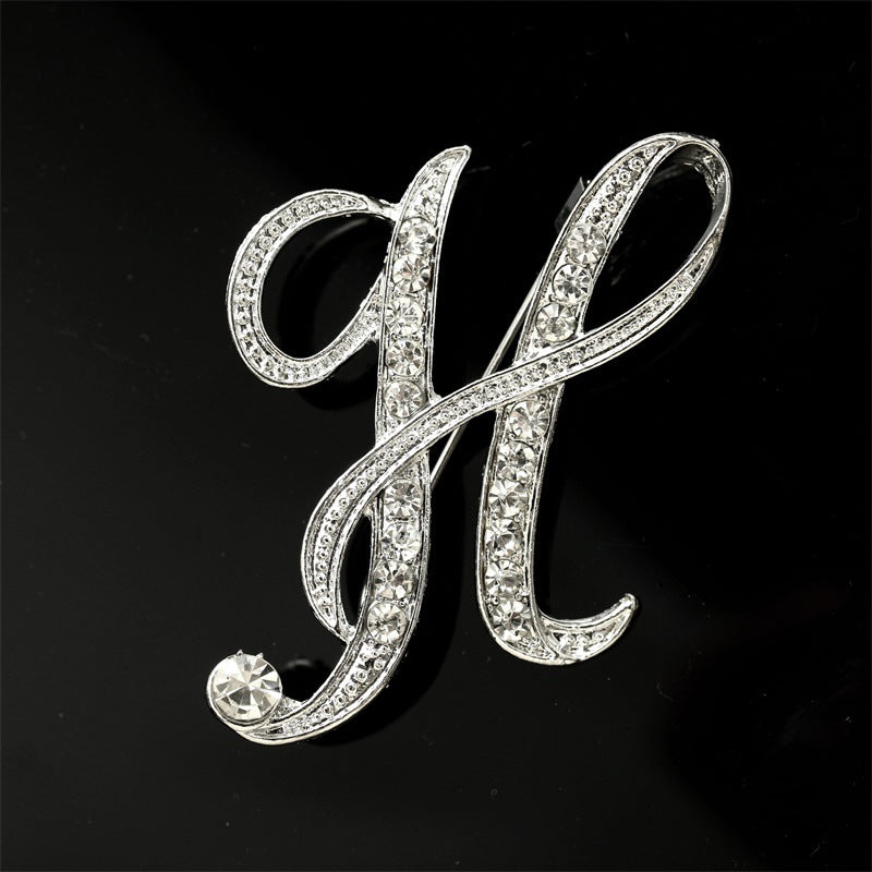 Queen's Alphabet Brooches With Diamonds