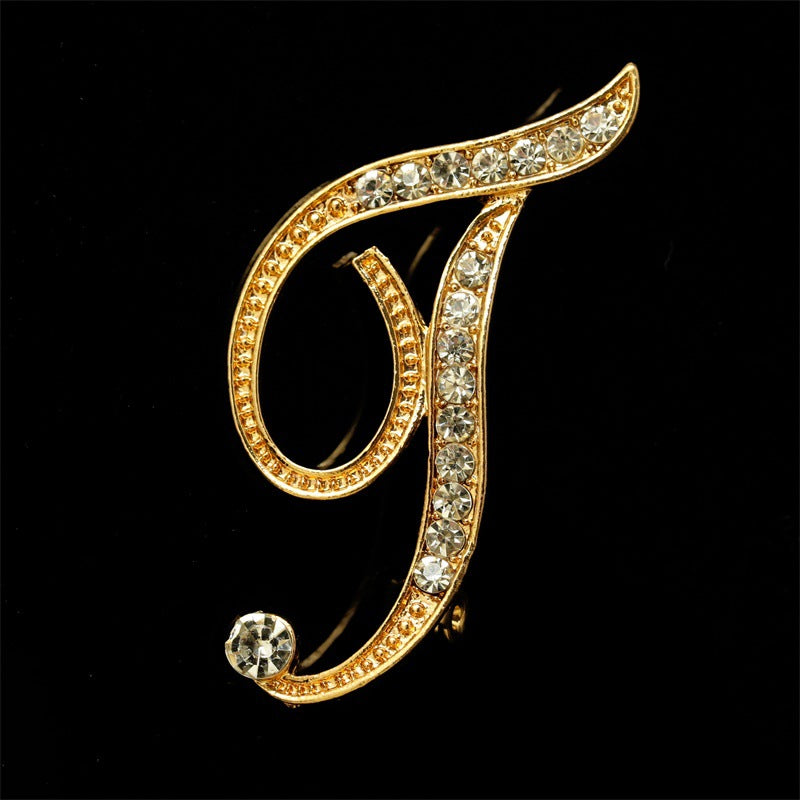 Queen's Alphabet Brooches With Diamonds