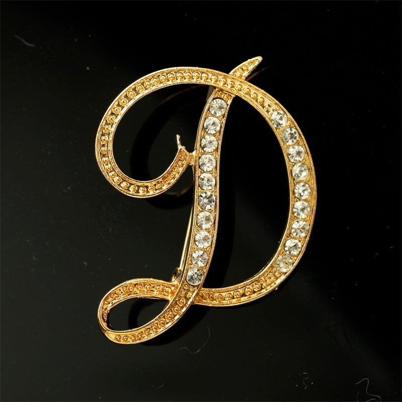 Queen's Alphabet Brooches With Diamonds