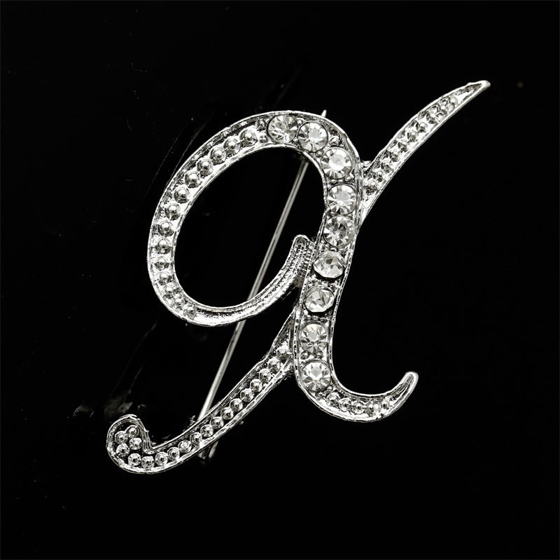 Queen's Alphabet Brooches With Diamonds